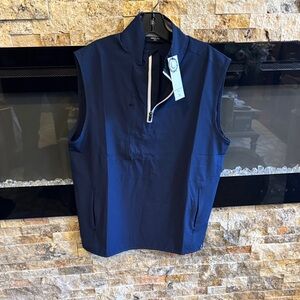Kenneth Cole Navy Sleeveless Zip-Front Golf Vest
